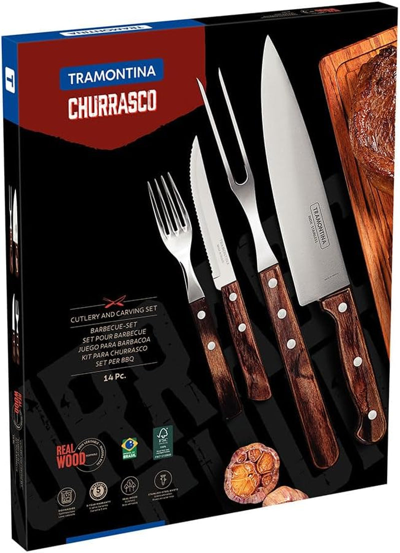 Tramontina 14-delad grillbestickset i rostfritt stål Steakbestick Grillset Kök Naty Shop