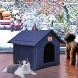 Katzenhaus Für Draußen Winterfest Wasserdicht Wetterfester Katzenhöhle Haustierhaus mit Katzenmatte Varm Hundehöhle Waschbar Hundehaus Tierheim Für Streuner Haustiere 45x40x45