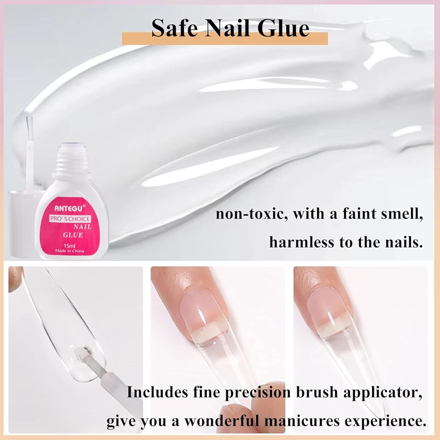 Ballerina lösnaglar set - 240 stycken Delikat lila rosa lösnaglar, heltäckande lim på lösnaglar, lösnagel tips set för manikyr och nagelkonst för kvinnor och flickor (lavendelrosa)