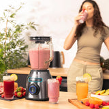 Cecotec Standmixer Power Black Titanium 2200MAX Smooth, 2200 W Maximale Leistung, 6 Klingen Aus Edelstahl, Ice-Crush-Funktion, Turbo- Och Smoothie-Funktion, Autoclean-Funktion Kitchen Naty Shop