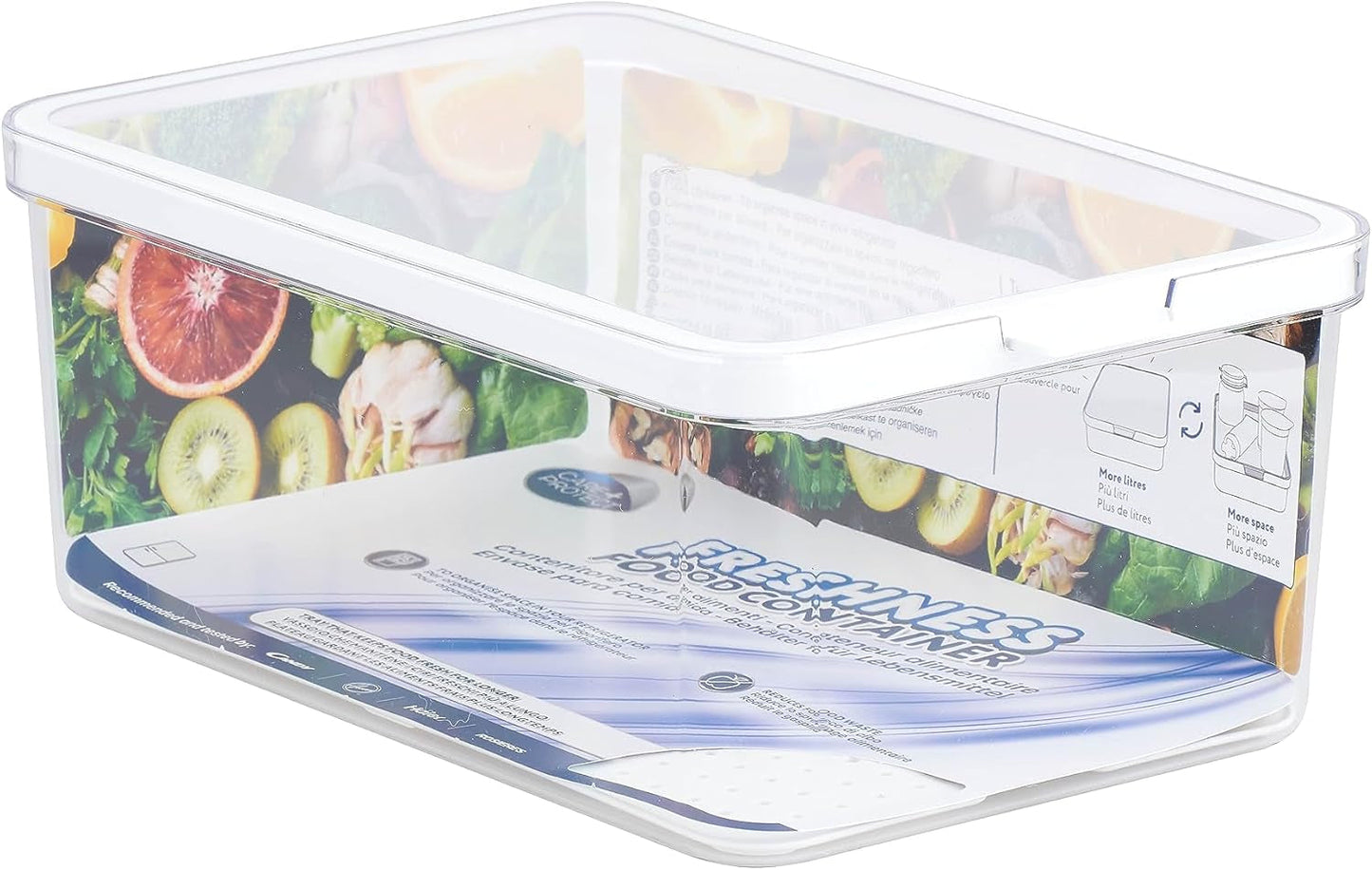 CARE + PROTECT Smart matbehållare, perfekt stapelbar, kylorganiserare, skyddar mat från fukt, håller maten fräsch längre, 2,15 L Naty Shop matförvaringslådor 4,65 L