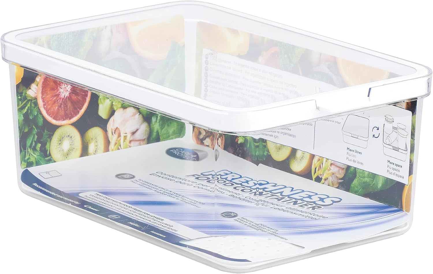 CARE + PROTECT Smart matbehållare, perfekt stapelbar, kylorganiserare, skyddar mat från fukt, håller maten fräsch längre, 2,15 L Naty Shop matförvaringslådor 4,65 L