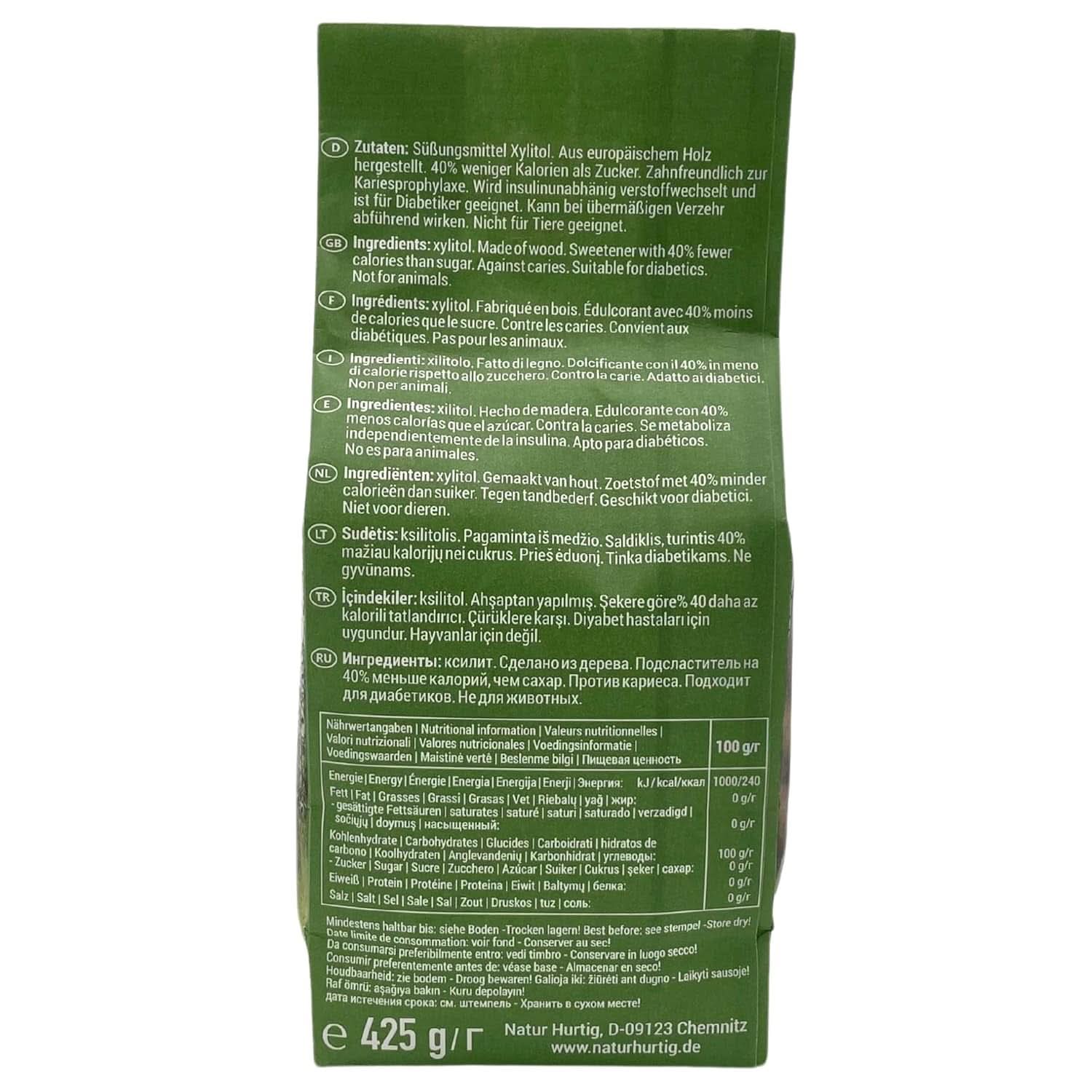 Björksocker, 425 gram Sweeteners Naty Shop