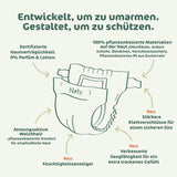 Naty BioEmbrace babyblöjor, storlek 3 (4–9 kg) | 100 % växtbaserade material, skonsamma mot huden | Andas mjukhet, dermatologiskt testad, utmärkt absorption | 100 st.