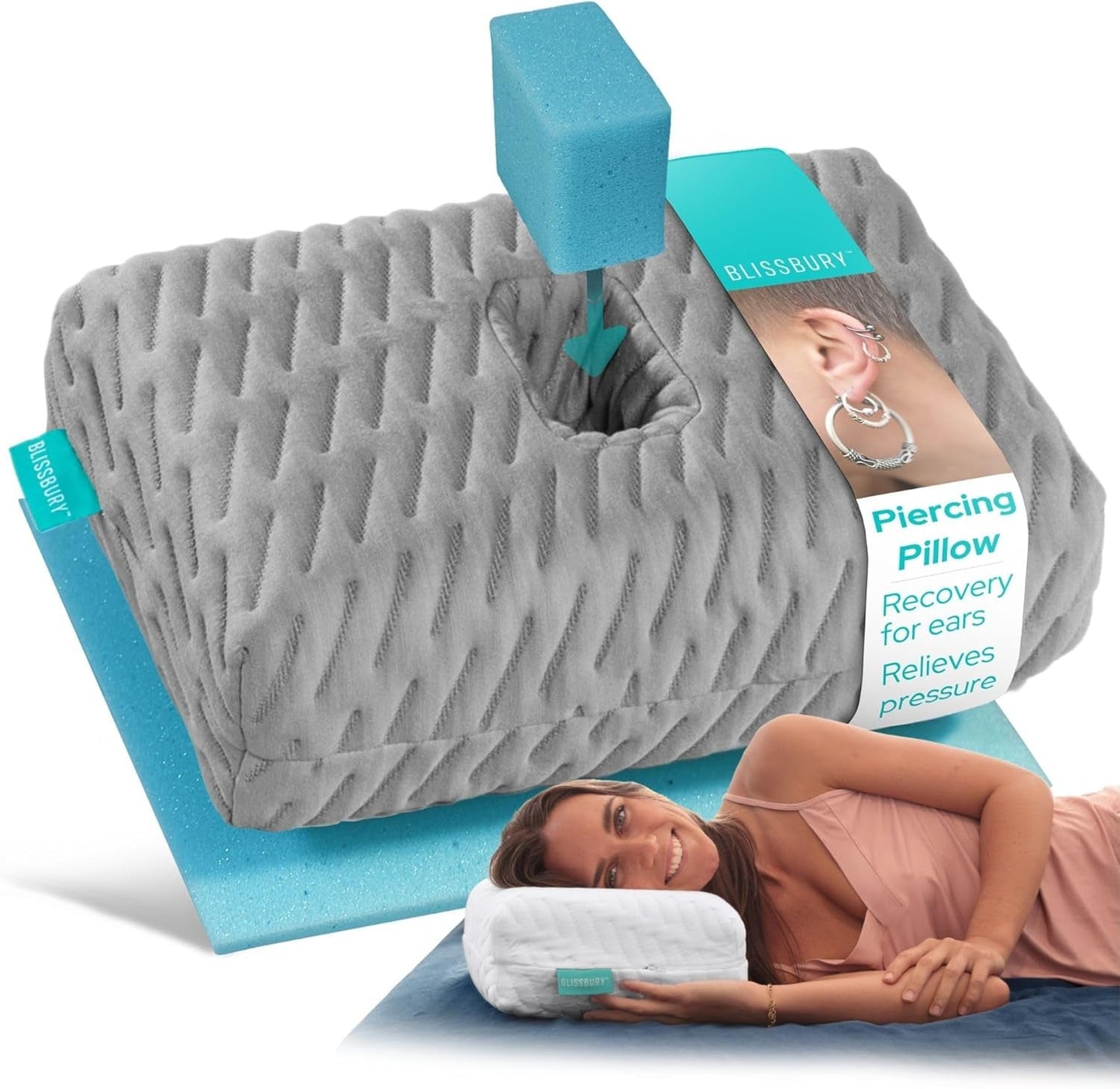 BLISSBURY mini öronkudde för personer med öronvärk Naty Shop standardkuddar Standardtitel