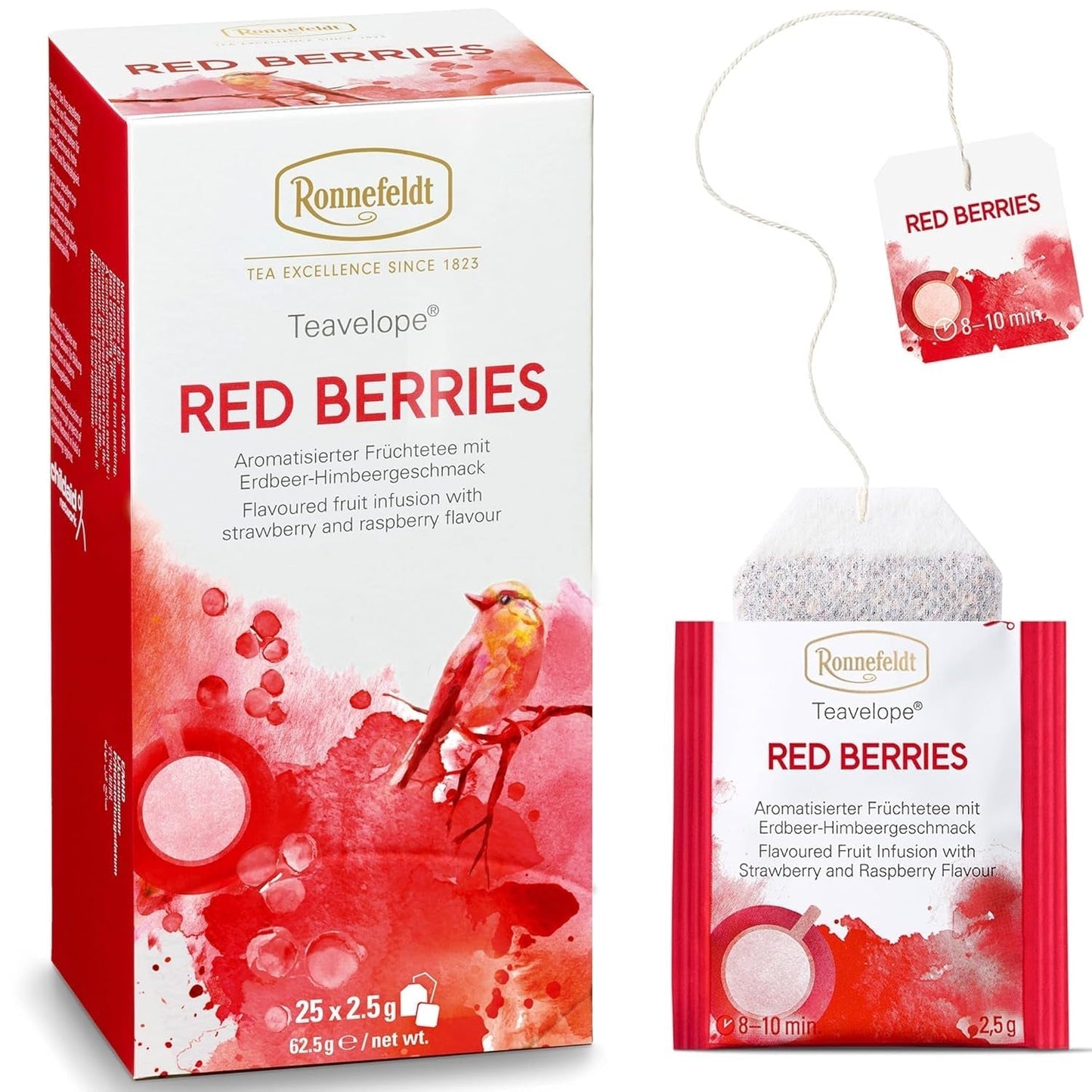 Teavelope "Red Berries" - fruktte med jordgubbs- och hallonsmak, 25 tepåsar, 62,5 g