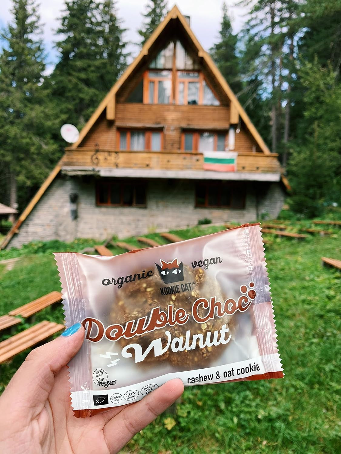 Dubbelnötchoklad - Vegansk, glutenfri, sojafri, ekologiska cashew- och havrekakor - 12 x 50 g multipack (förpackning med 2)