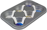 CSB108 6-håls non-stick muffinspanna i kolstål, rostfritt stål, silver, 28,9 X 17,7 X 3,1 cm Bakformar och plåtar Naty Shop