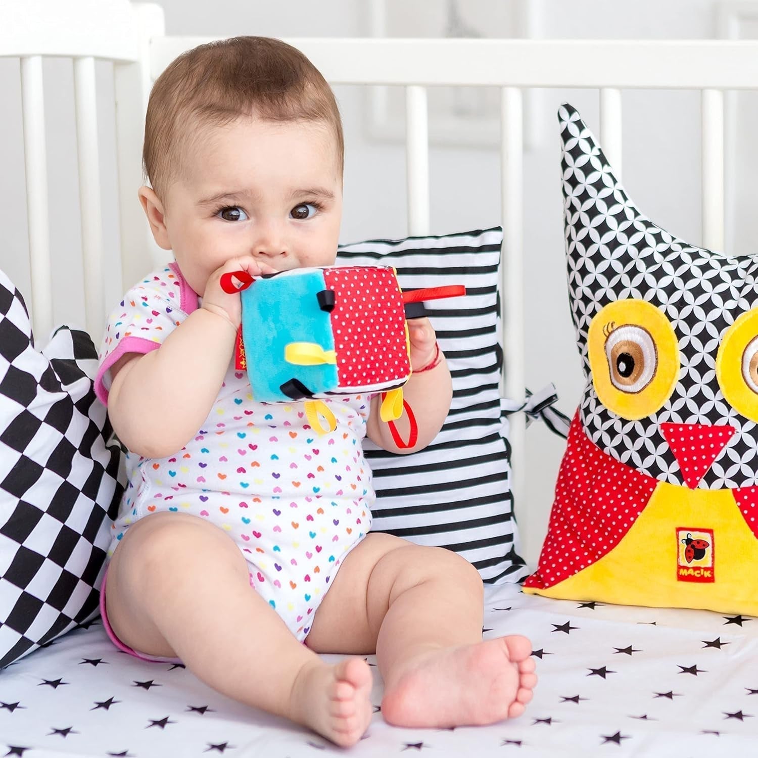 magdum 2 set babykubspel + tygboll - motorisk leksak från 1 år - leksak för barn 6 månader - Montessori-leksak - pedagogisk leksak 1 år - present till barn - boll för barn - kub för barn - presenter för barn Leksaker Bebe Naty Shop