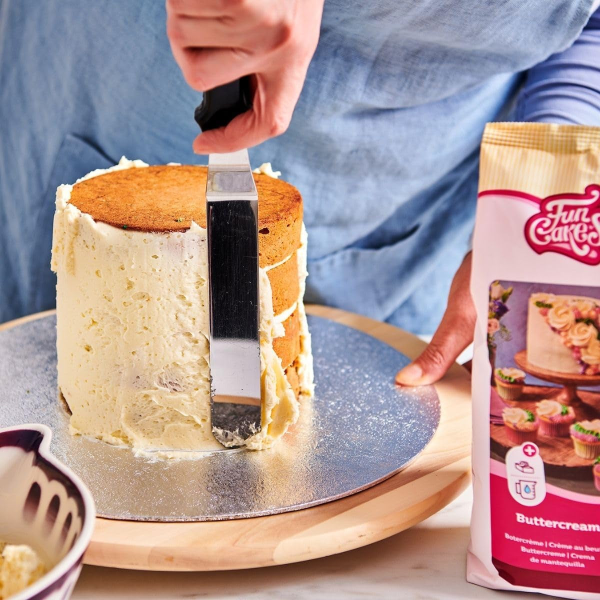 Funcakes Mix Für Buttercreme: Einfach Zu Berübenen, Cremig, Perfekt Zum Dekorieren, Abdecken Und Füllen Von Kuchen, Belag Auf Cupcakes, Halal., 1 Kg Mix för bakning och matlagning Naty Shop
