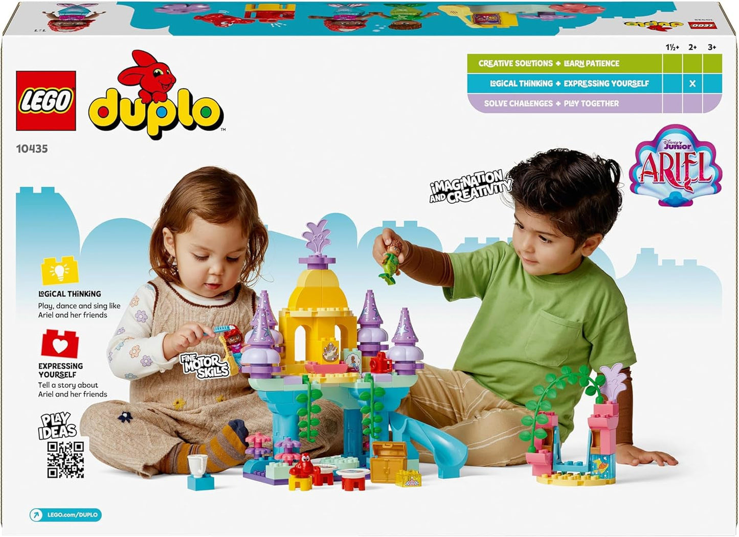 LEGO DUPLO | Disney Ariels magiska undervattenspalats, pedagogisk leksak för sjöjungfrun Ariel, undervattensslott för barn över 2 år 10435 Byggset Besuche den LEGO-Store