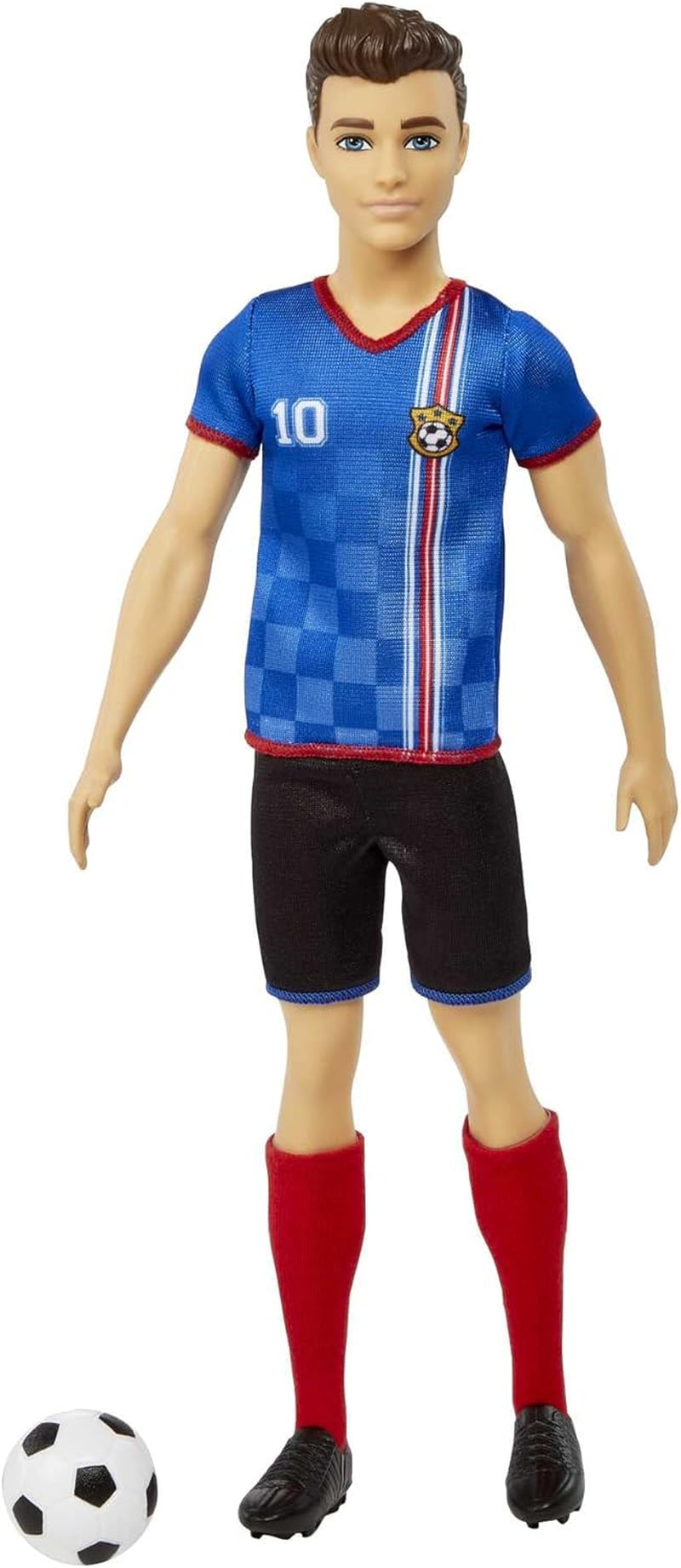 Barbie You Can Be Anything Series Ken Doll Fotbollsspelare Brunt Hår Ken Doll Blå T-shirt Fotboll 1X Ken Fotbollsspelare Doll Barnpresent 3 år gamla leksaker Hcn15 Naty Shop Dolls