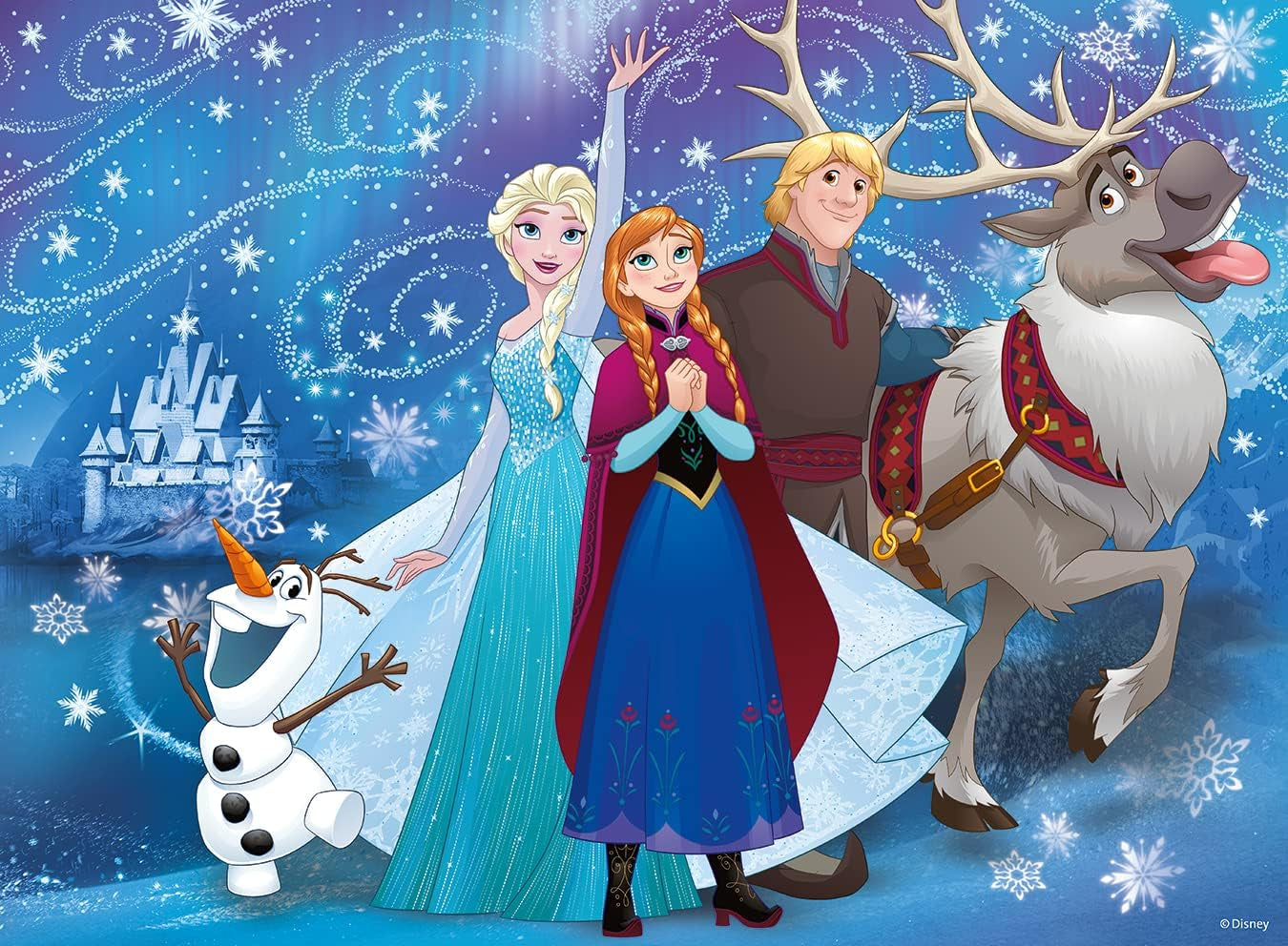 Ravensburger Pussel för barn - 13610 Frozen - Glittrande snö - Disney Frozen Pussel för barn från 6 år, med 100 bitar i XXL-format, med glitter Puzzle Naty Shop