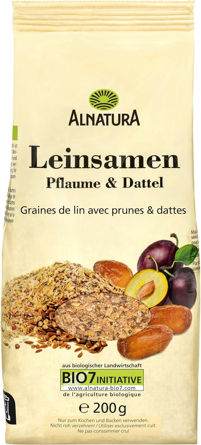 Ekologiska plommon och dadlar med linfrön, 200 g