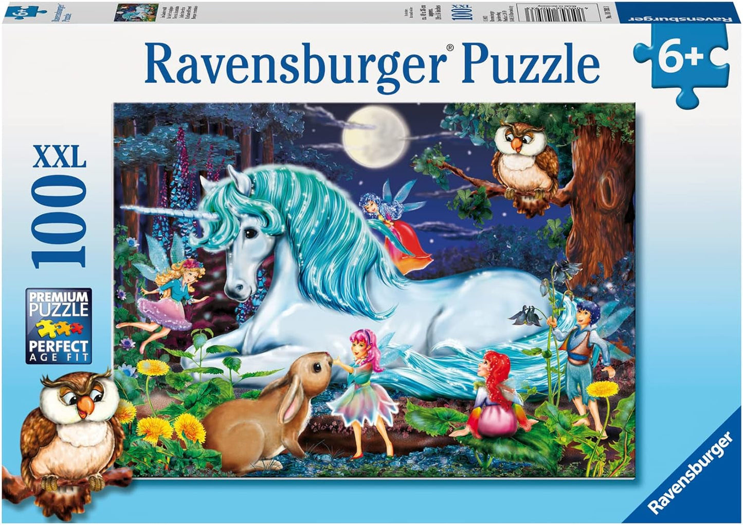 Ravensburger-pussel för barn - 10793 I den förtrollade skogen - Enhörningspussel för barn 6 år och äldre, med 100 bitar i XXL-format Pussel Naty Shop Standardtitel