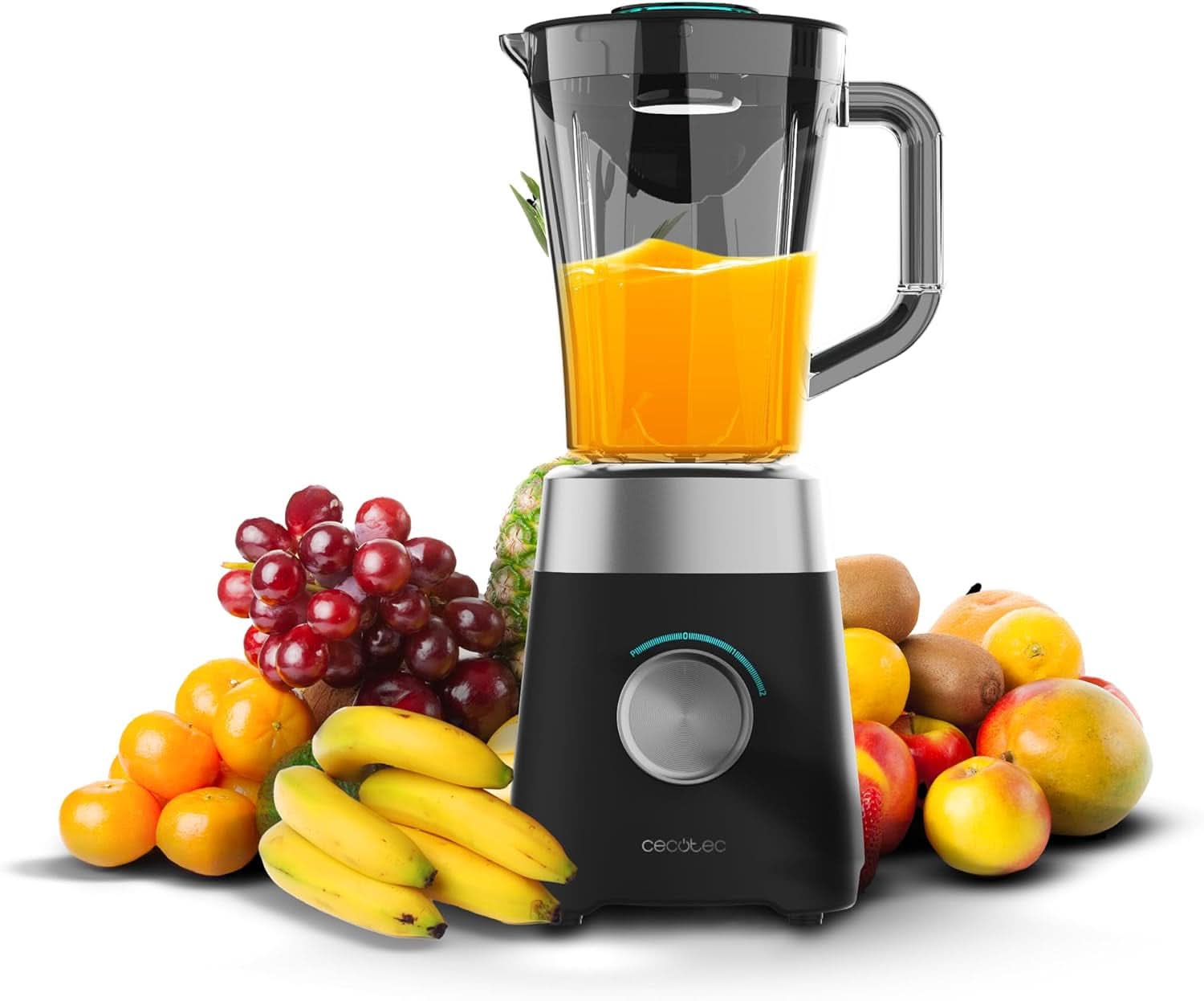 Cecotec Standmixer Power Black Titanium 2200MAX Smooth, 2200 W Maximale Leistung, 6 Klingen Aus Edelstahl, Ice-Crush-Funktion, Turbo- Och Smoothie-Funktion, Autoclean-Funktion Kök Naty Shop Schwarz 1300 W | 1,5 L | Plast