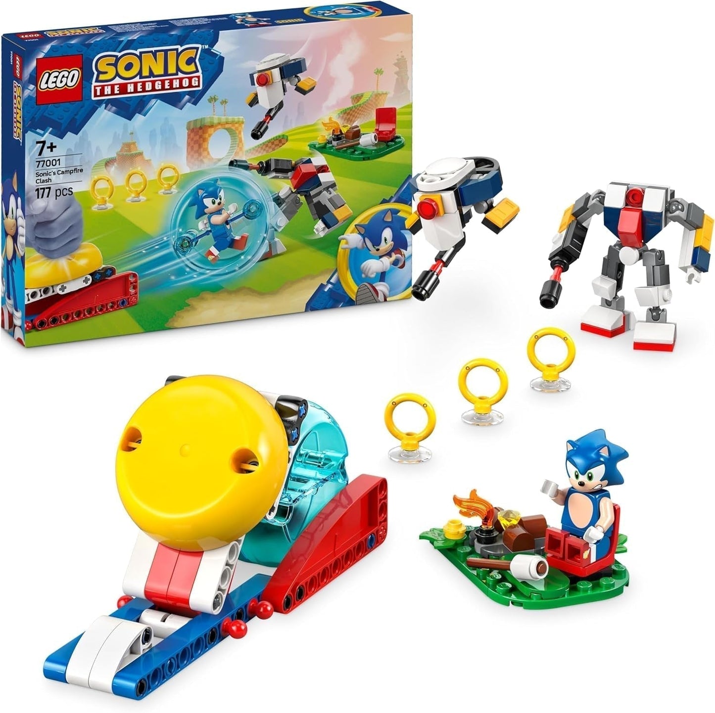 LEGO Sonic the Hedgehog Sonics Showdown At The Campfire Spelleksak för barn och tv-spelsfans Byggset för pojkar och flickor 7 år gammalt äventyrsset Samlarobjekt 77001 Byggset Beuche den LEGO-Store Standardtitel