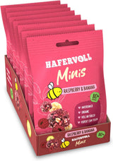 HAFERVOLL Minis Raps och Banan 8x 65g - Certifierad ekologisk, med honung, utan tillsatt socker, perfekt att dela