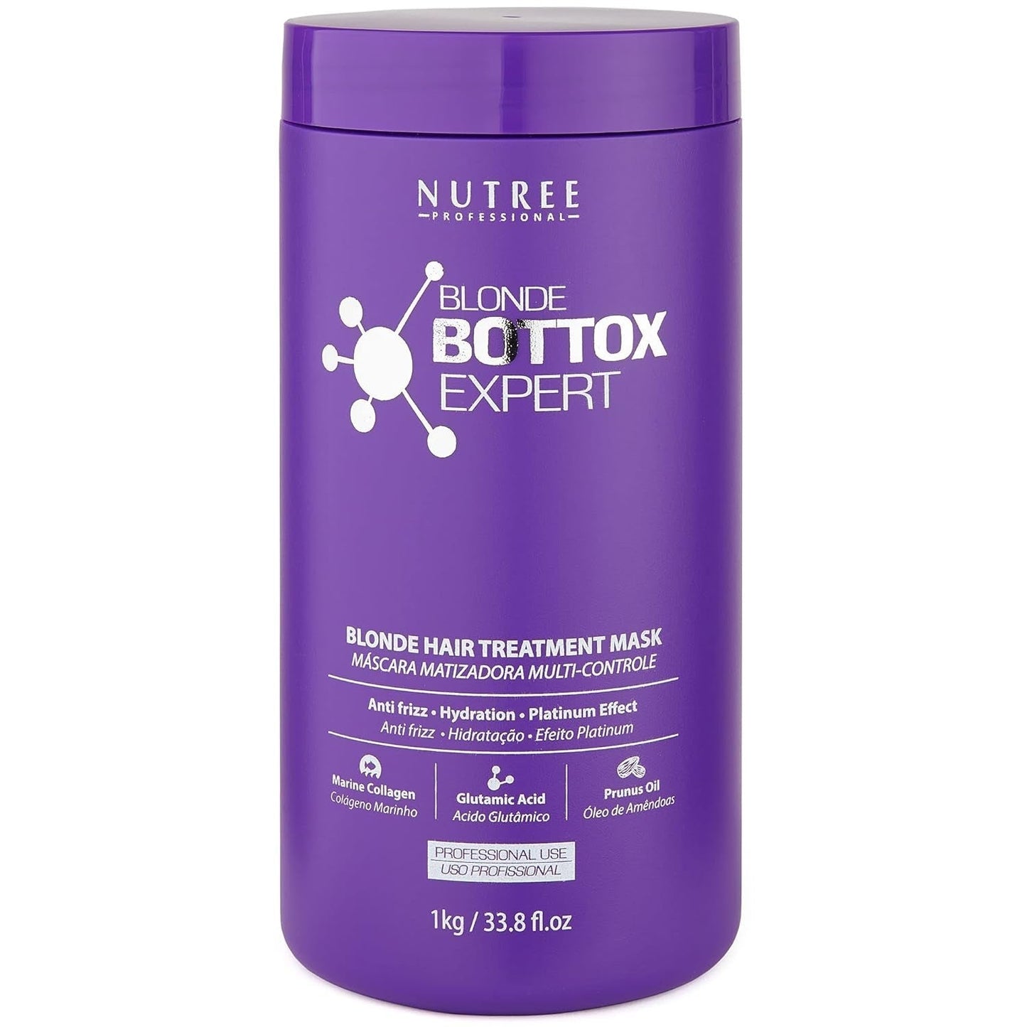 BLOND BONDOX HÅRBEHANDLING 1 kg Professionell lila värmemask - olivolja - återställer hårets elasticitet och flexibilitet, mjukar upp, återfuktar och tillför glans Naty Shop Hair Mask Standardtitel
