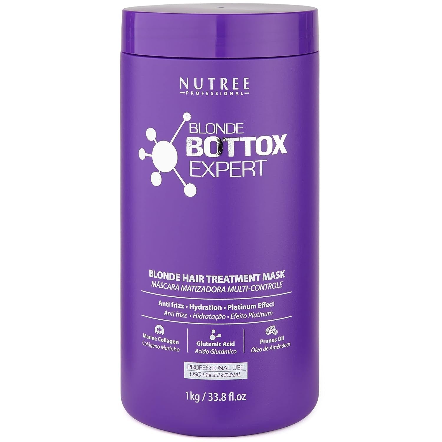 BLOND BONDOX HÅRBEHANDLING 1 kg Professionell lila värmemask - olivolja - återställer hårets elasticitet och flexibilitet, mjukar upp, återfuktar och tillför glans Naty Shop Hair Mask Standardtitel