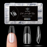 Modelones Nail Tips 510 Pieces - Heltäckande Nail Tips Set, Gel Tips Set, Pre-Polish PMMA Resin Nail Tips, Konstgjorda naglar för lim på Nail Art DIY, Short Squoval