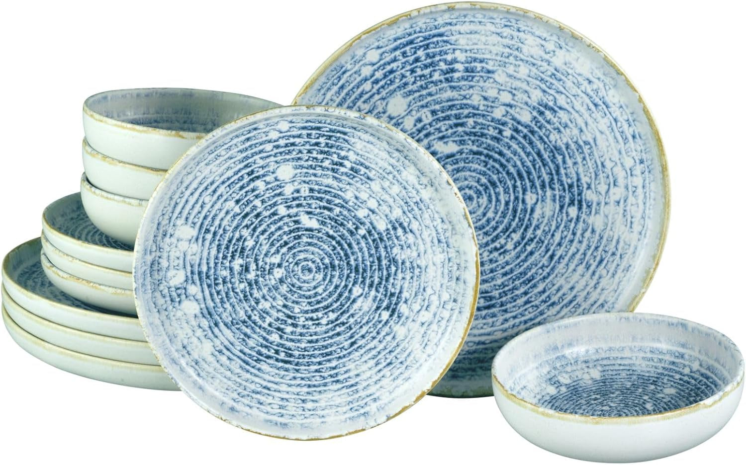 CreaTable, 21652, Uno Mykonos-serien, 12-delat servisset, porslinstallrikar, diskmaskin och mikrovågssäker, tillverkad i Portugal