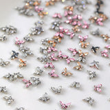 Mini Butterfly Zircon Nail Nyckelringar Y2K Vit Champagne Rosa Rhinestone Crystal Butterfly Nyckelringar Nails 3D Butterfly Nail Design Nyckelringar Butterfly Nails Dekoration Nail Art Nyckelringar Nageltillbehör