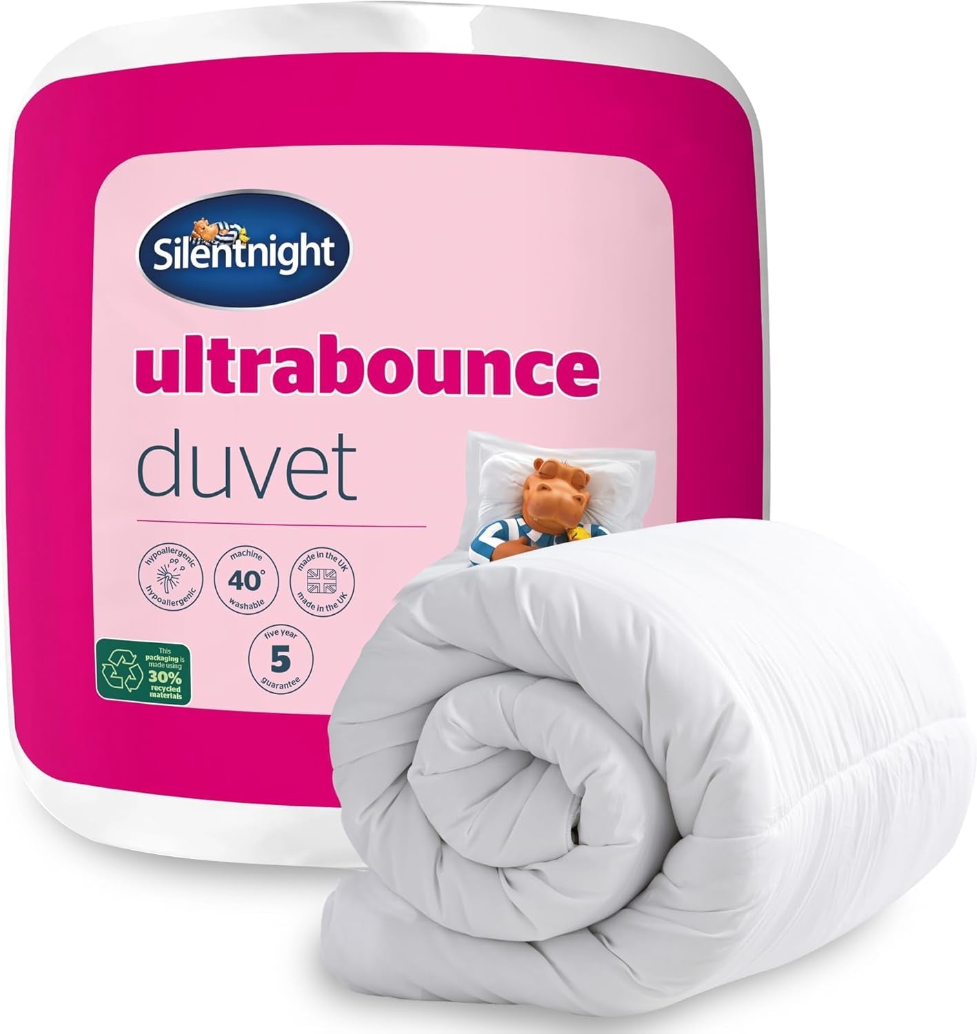 Silentnight "Ultrabounce" täcke, mikrofiber, vit, enkelsäng Täcken och täcken Naty Shop Enkelsäng 13,5 Tog