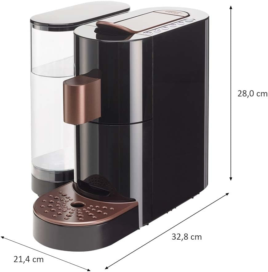 K-FEE TWINS II kapselespressomaskin för kaffe, te och kakao | Espressomaskin för stora koppar | Snabb uppvärmning | 2,3 l vattentank | 19 takter | Svart-koppar