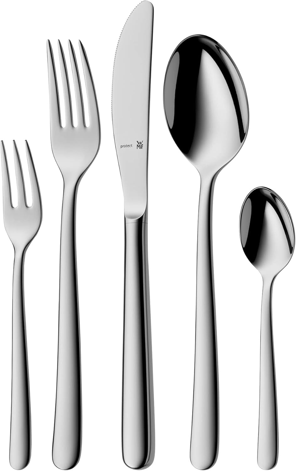 WMF Kult plus 6-personers bestickset i rostfritt stål 30 delar bestickset ihåligt handtag Kniv Cromargan Protect Polerad reptålig Diskmaskin Säker Naty Shop