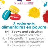 ScrapCooking, Set med 3 pulveriserade matfärger - röd, gul, blå, 3 x 5 gram Naty Shop