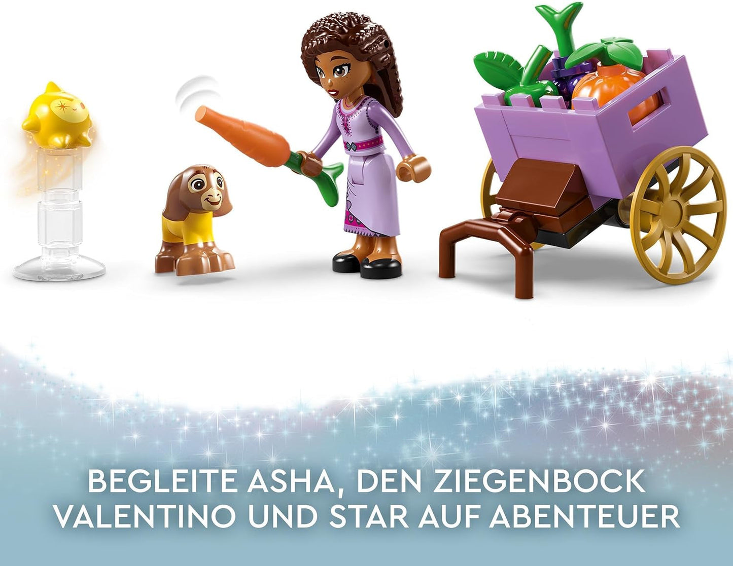 LEGO 43223 Disney Wish Asha i Rosas City, Önskefilmset med marknad, Asha Minidocka, Valentino som leksaksget och stjärnfigurer, Present till barn 6 år, Byggset för flickor och pojkar Besuche den LEGO-Store