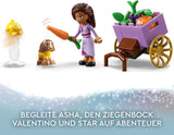 LEGO 43223 Disney Wish Asha i Rosas City, Önskefilmset med marknad, Asha Minidocka, Valentino som leksaksget och stjärnfigurer, Present till barn 6 år, Byggset för flickor och pojkar Besuche den LEGO-Store