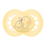 MAMMA | Original beige napp 18+ månader (paket med 3) slumpmässigt färgval - Ultramjuk silikon symmetrisk napp - Anatomiskt formad babynapp för optimal munutveckling
