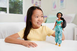 Mattel Disney Princess Toy Jasmine Mode rörlig docka med gnistrande kläder och tillbehör Disney film inspirerad present för barn HLW12 Naty Shop Dolls