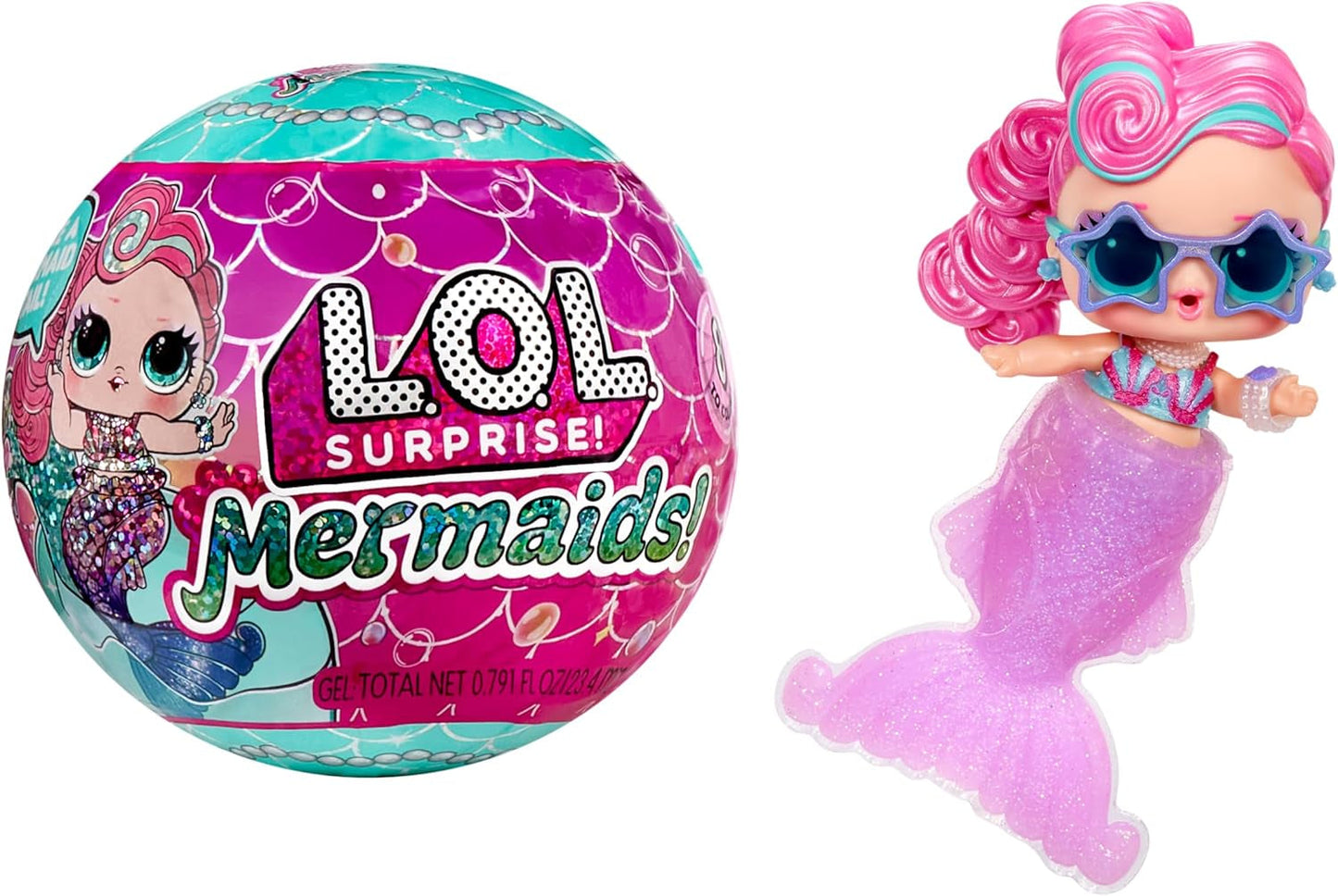 LOL Överraskning! Mermaids Tots - Minifashionabla dockor med färgskiftande svansar - Lämplig för samlare, flickor och pojkar från 4 år och uppåt