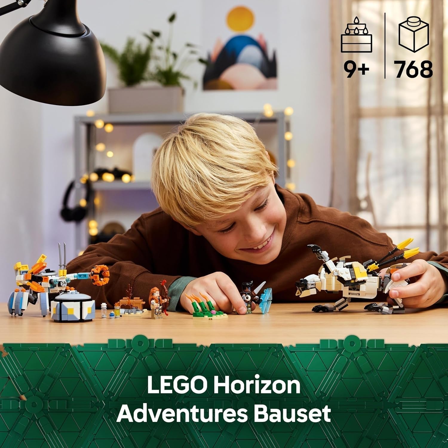 LEGO Horizon Adventures Aloy och Varl vs. Armored Walker and Sawtooth, monsterbilleksak och minifigurer, samlingsset för videospelsfans, pojkar och flickor över 9 år 77037 Byggset Besuche den LEGO-Store