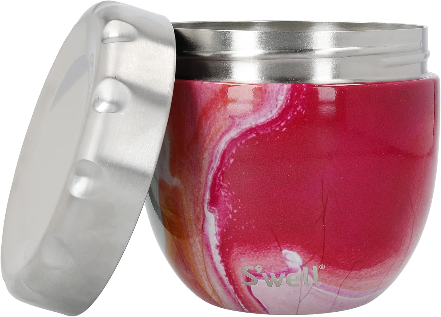 Äter 2-i-1 matskål med skruvlock, 636 ml, rosa agat, trippelisolerad läckagesäker dricksflaska för resor, upp till 11 timmar kall/7 timmar varm matförvaringsboxar Naty Shop