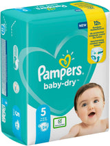 Pampers blöjor för bebis storlek 5 (11-16 kg), 24 st, upp till 12 timmars skydd mot läckor