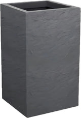 Volcania Up-kruka, fyrkantig, hög, 36 l, stenlook, enkelvägg, vattentank, 29,5 x 29,5 x 49,5 cm, antracitgrå