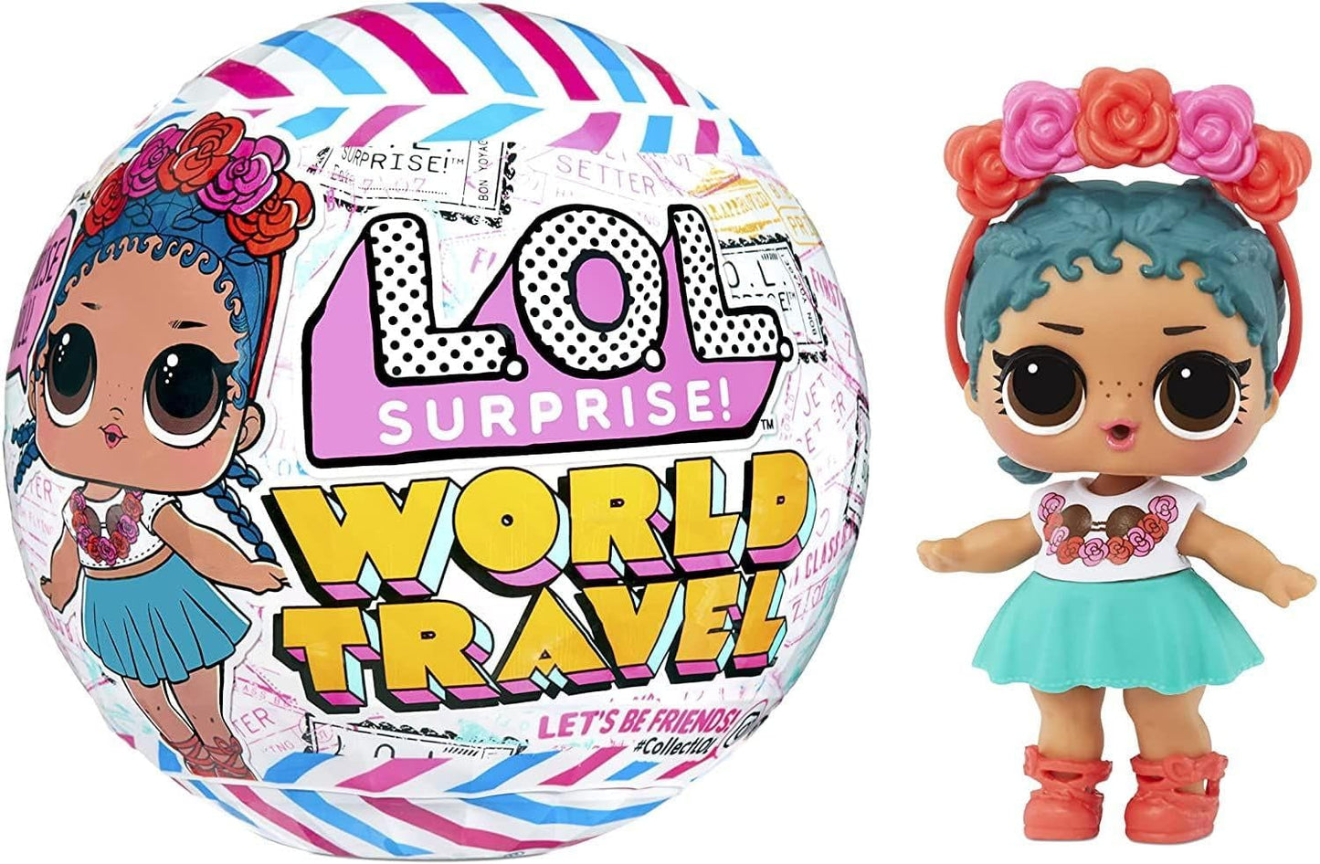LOL Överraskning! World Travel Tots - Modedocka med 8 överraskningar - Hemligt meddelande, mode, tillbehör och mer - Samlarobjekt, slumpmässigt sortiment - Present för barn från 4 år och uppåt