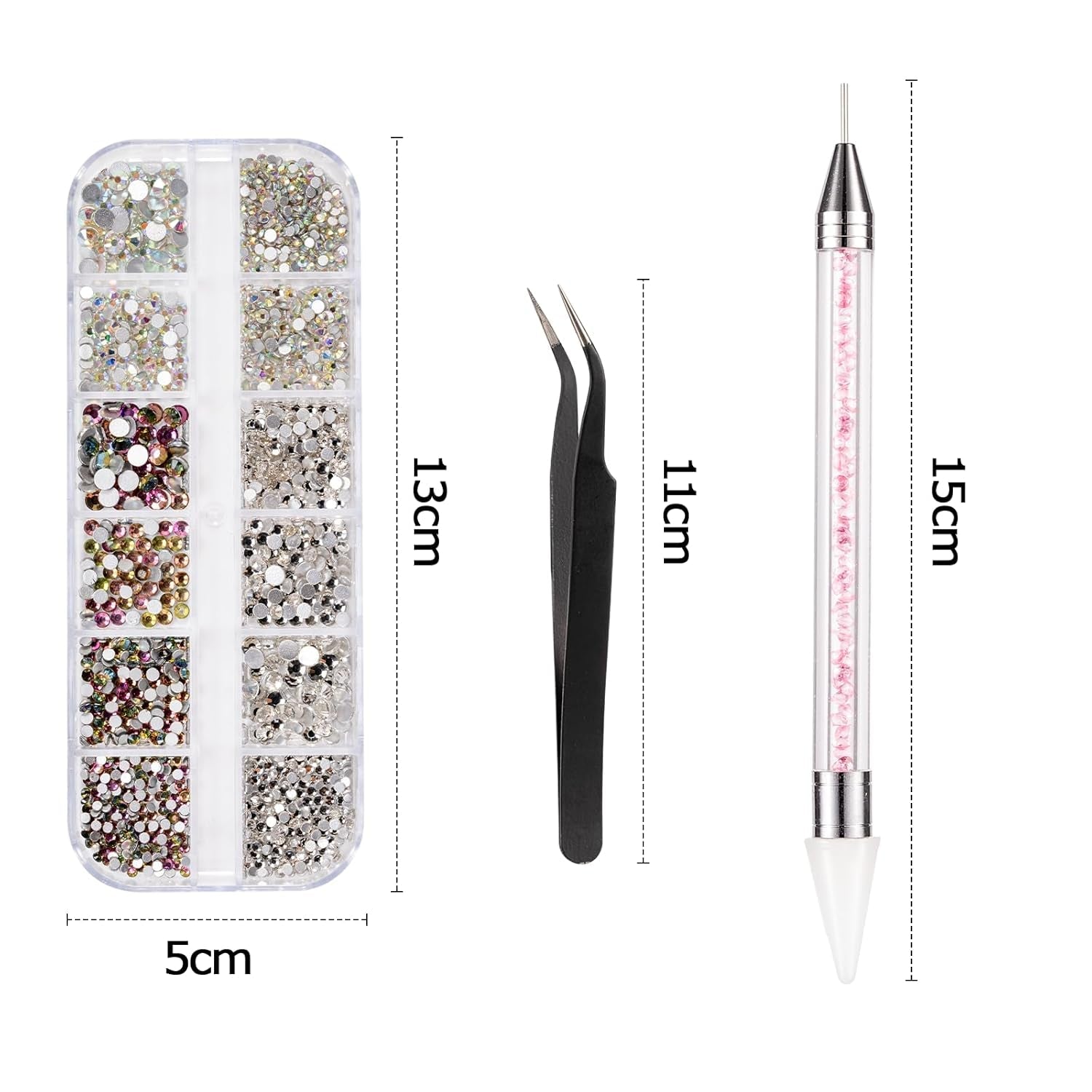 5600 Stück Strasssteine Nägel Nail Art, 36 Farben Glitzersteine, Dekorationen Nagelsteine Für Nagelkunst, Einschließlich Wachsstift Für Strasssteine Und Strass-Picker
