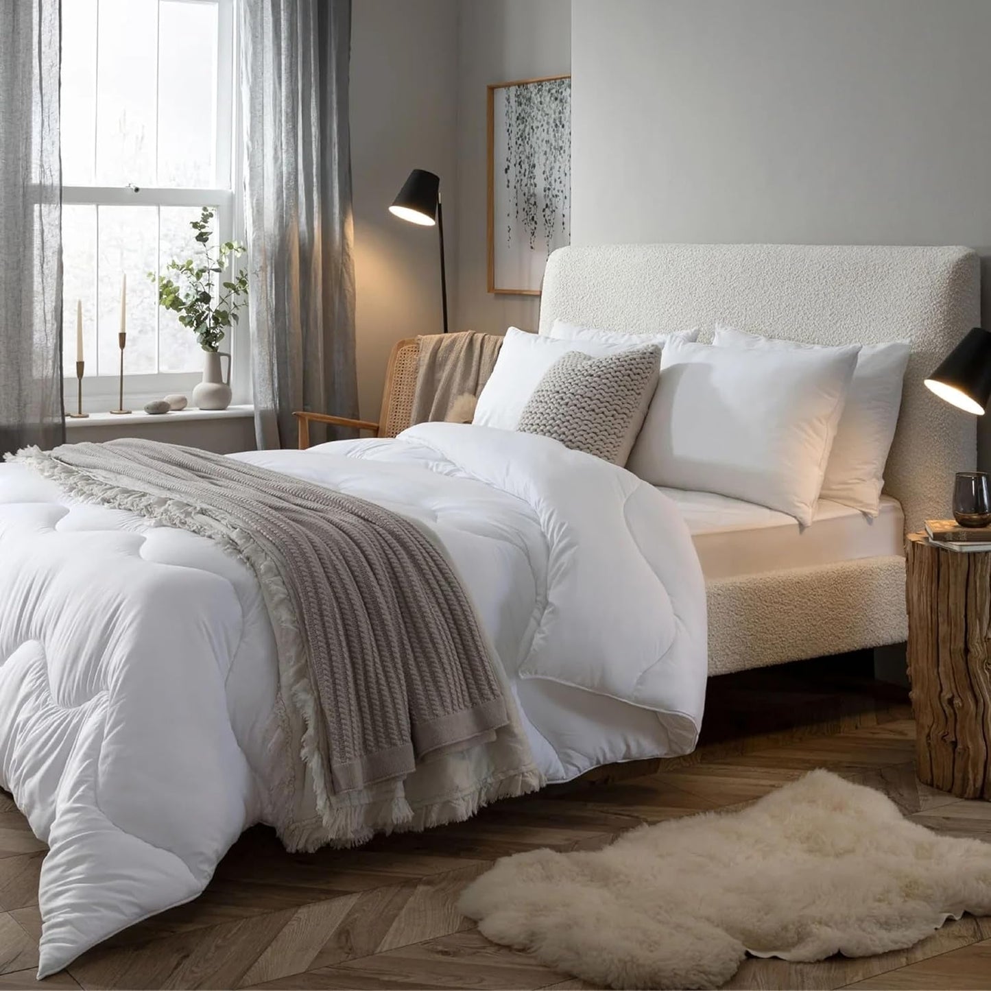 Twin Spundown Täcken 4,5 Tog Lätt Hypoallergen Varm Tvättbar Sommar Täcken Dubbelsäng Lyxhotell Kvalitetsöverdrag med våra återvunna material Naty Shop Täcken & täcken