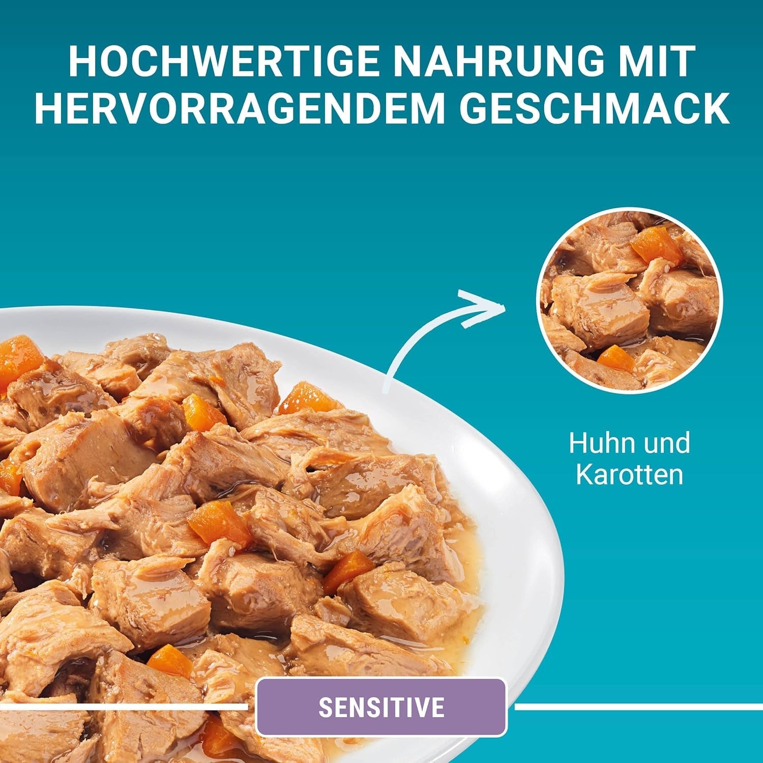 PURINA ONE Sensitive våt kattmat, möra bitar i kycklingsås, 26 st (26 x 85g)