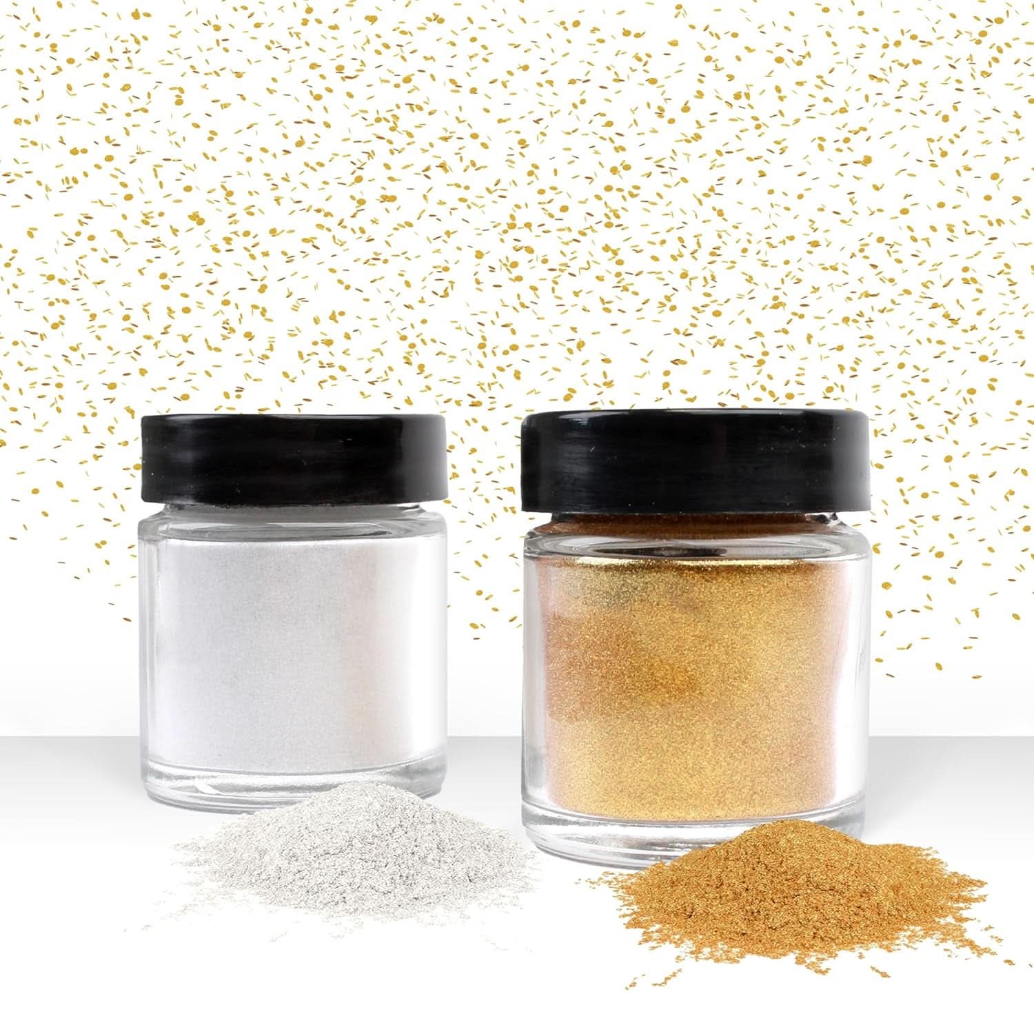 Günthart glitter, puder, guld och silver, set 2 x 7 gram Naty Shop