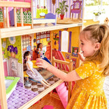 Kidkraft Kayla dockhus i trä med möbler och tillbehör, 3-nivå lekset för 30 cm dockor, leksak för 3 år gamla, 65092 - exklusivt på Amazon Dollhouses Naty Shop