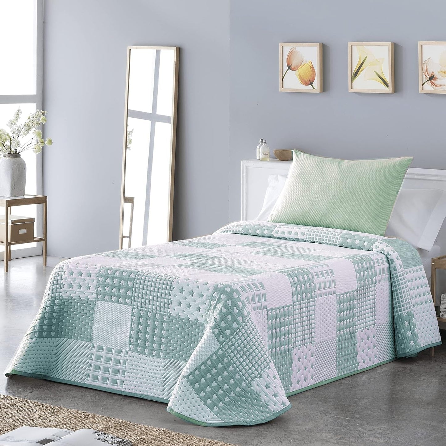 VIALMAN Colcha Bouti Ligera Överkast Sofia 21, polyester bomull, beige, Cama 150: 250 X 270 Cm Sängar och filtar Besuche den VIALMAN-Store Hälsningar Cama 150: 250 X 270 Cm