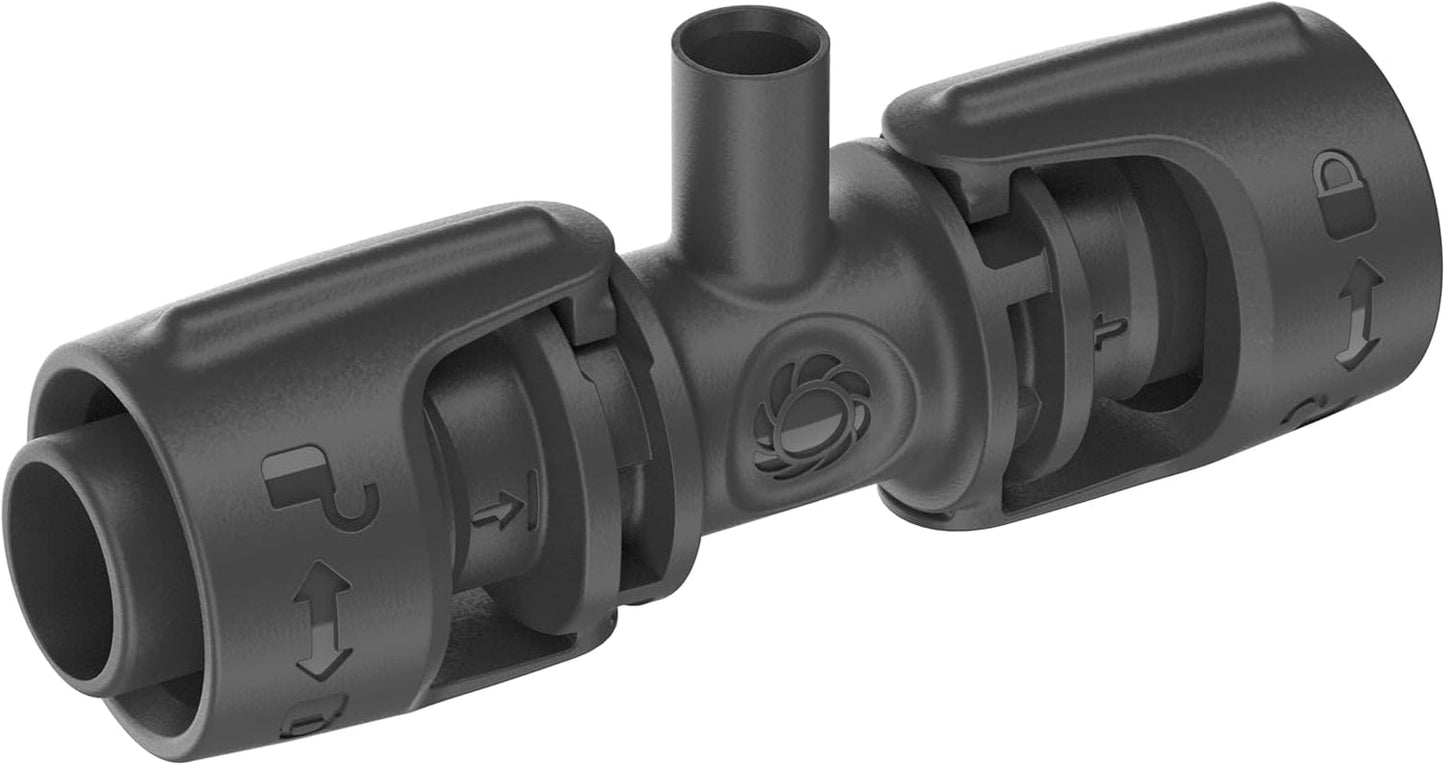 Gardena Micro-Drip-System T-stycke för sprutmunstycken: Anslutning mellan 13 mm rör och ett sprutmunstycke, automatisk växtbevattning, snabb och enkel anslutningsteknik, återanvändbar (13206-20)