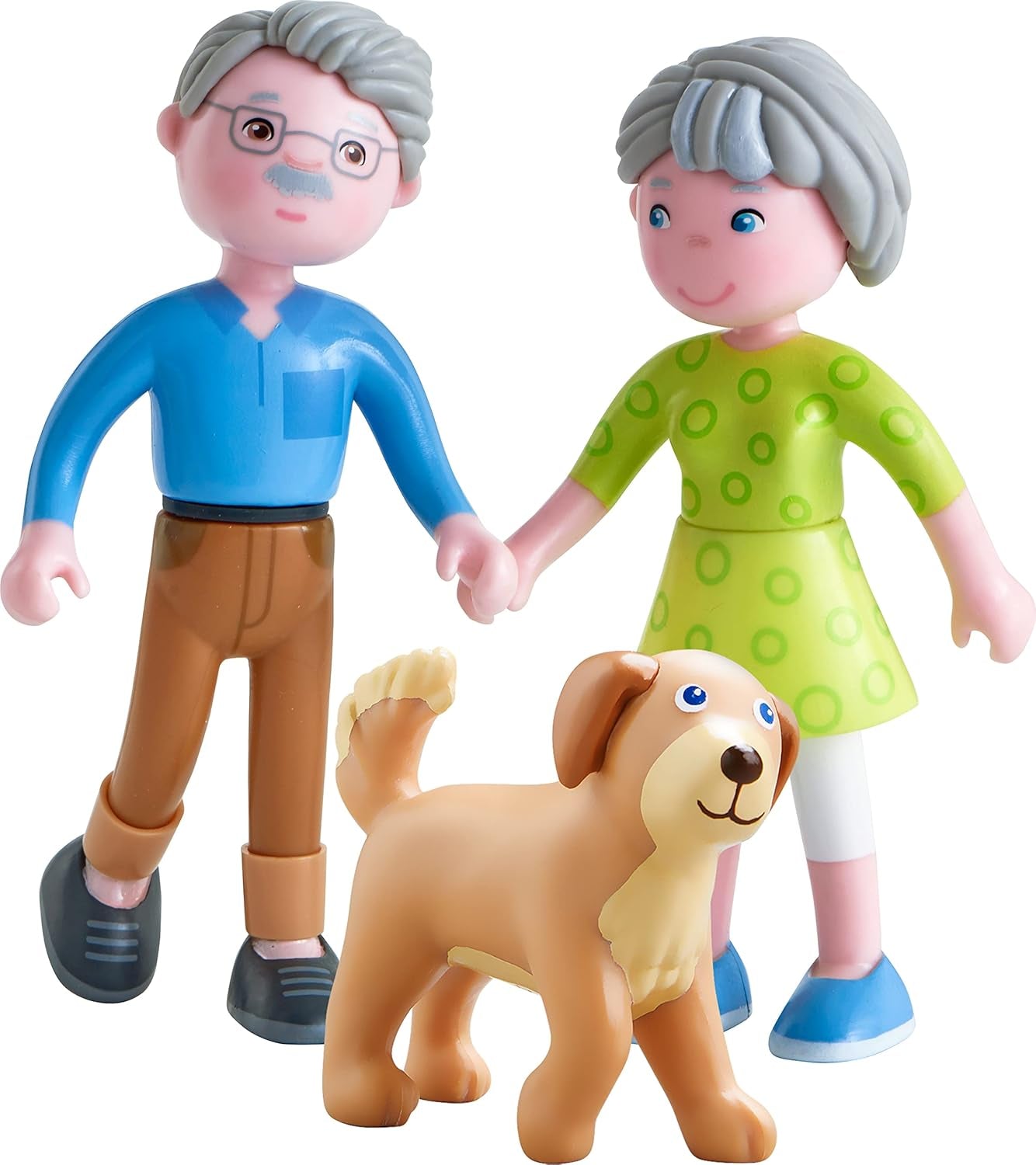 HABA 306147 - Little Friends lekset morföräldrar, flexibla dockor och djur från 3 år och uppåt, flerfärgad