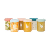 Babymoov ISY BOWLS barnmatsbehållare av robust, temperaturbeständigt glas - för förvaring/frysning av barnmat, 6x 250ml + 3x 120ml Naty Shop matförvaringslådor 6X250ml
